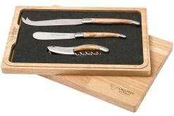 Laguiole En Aubrac Set De Cuchillos Para Vino Y Queso 3-unidades De Madera De Olivo, SFV99OLIH -Cuchillo De Cocina AUSFV99OLIH 04 laguiole en aubrac ausfv99olih 04