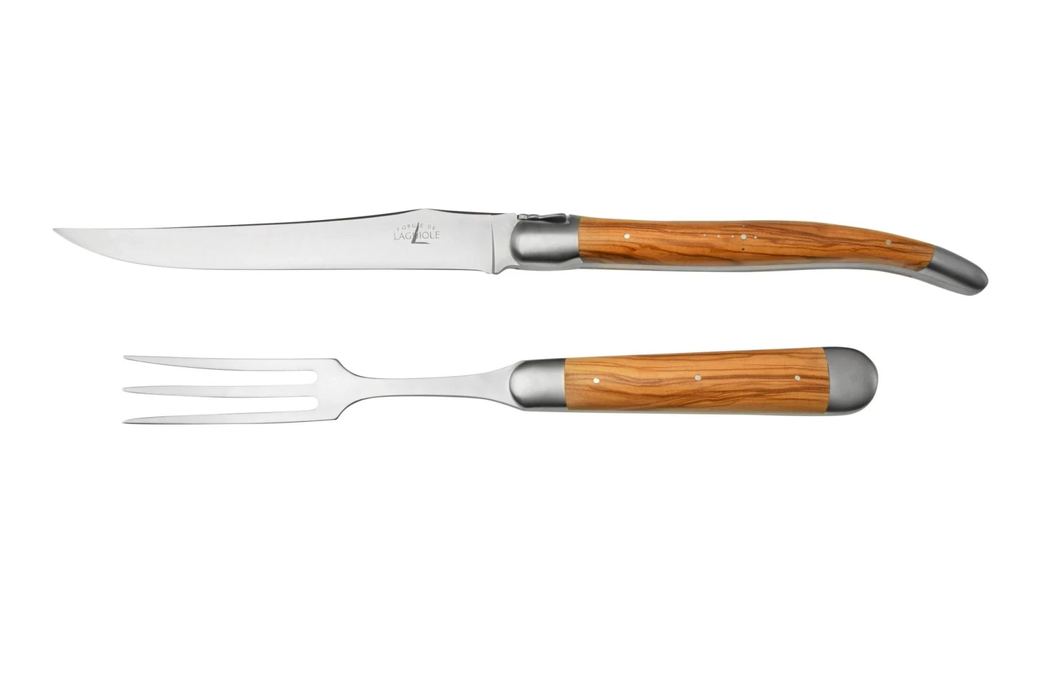 Forge De Laguiole Carving Set Olivewood, 1217INOLF17, Juego De Trinchar De Madera De Olivo 3 Forge De Laguiole Carving Set Olivewood, 1217INOLF17, Juego De Trinchar De Madera De Olivo