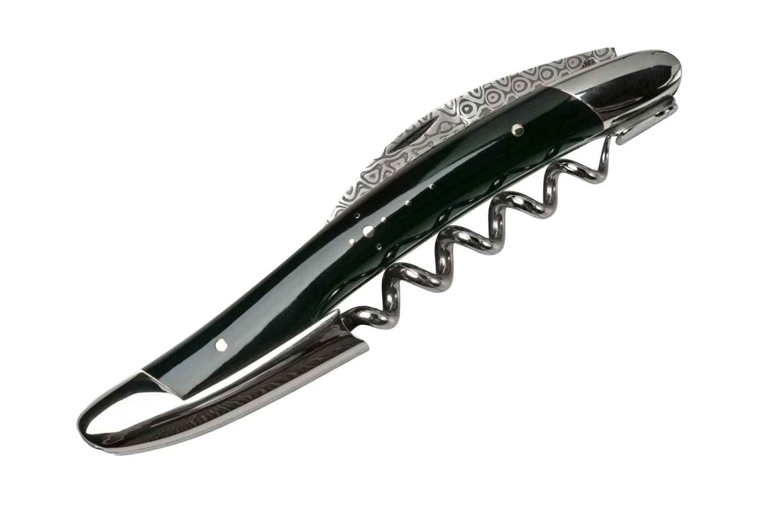 Forge De Laguiole SOMBF Sacacorchos De Camarero Con Funda, Damasco, Cuerno De Búfalo 7 Forge De Laguiole SOMBF Sacacorchos De Camarero Con Funda, Damasco, Cuerno De Búfalo - Imagen 5