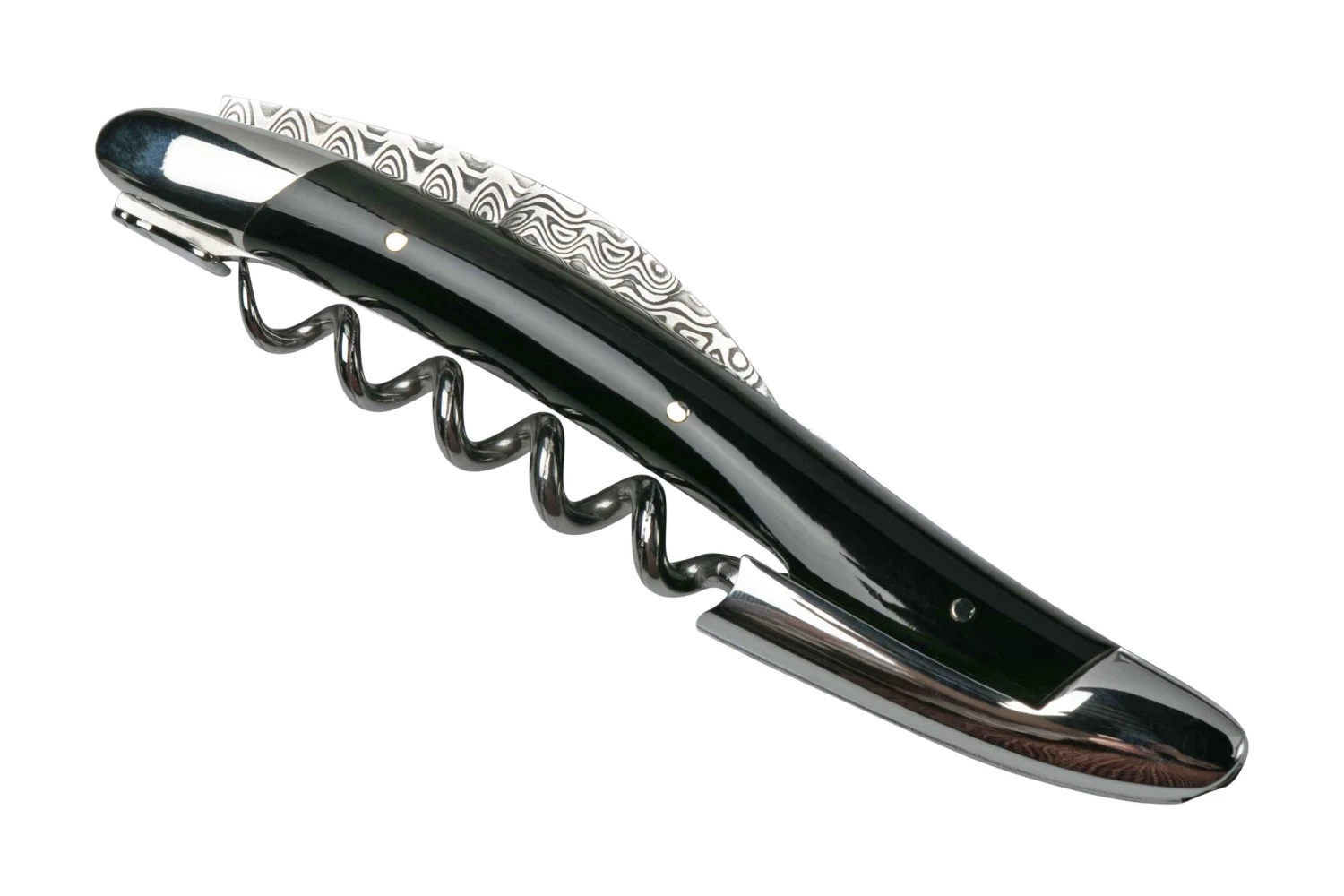 Forge De Laguiole SOMBF Sacacorchos De Camarero Con Funda, Damasco, Cuerno De Búfalo 8 Forge De Laguiole SOMBF Sacacorchos De Camarero Con Funda, Damasco, Cuerno De Búfalo - Imagen 6