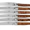Forge De Laguiole T62MINTHBRI Juego De 6 Cuchillos Para Carne Pulidos En Madera De Thuya