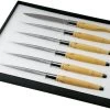 Nontron Christian Ghion 6-piezas Juego De Cuchillos Para Carne, Caja De Madera, T6TDBU -Cuchillo De Cocina NNT6TDBU 01 nontron