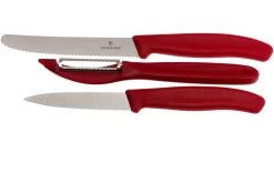 Victorinox SwissClassic Cuchillo De Verduras Rojo, Set De 3, 6.7111.31